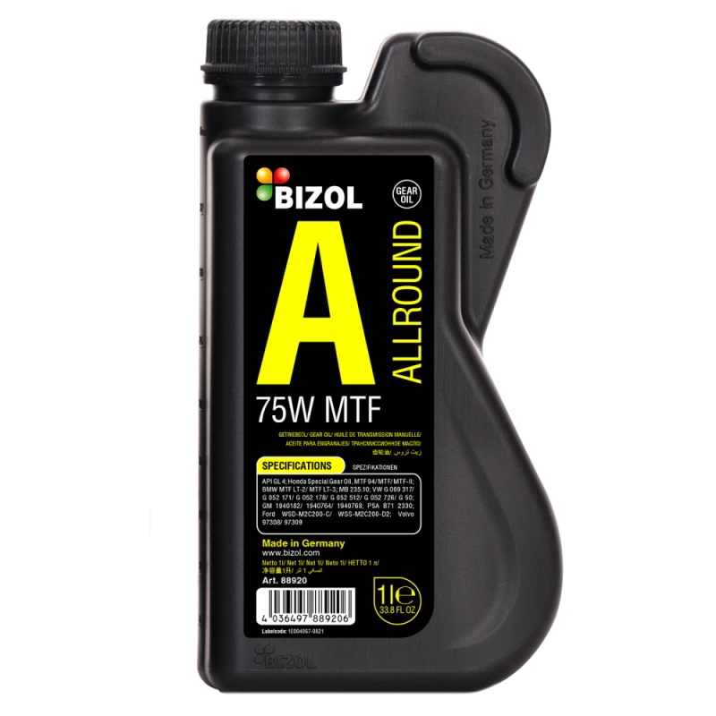 Sürətlər qutusu üçün yağ Bizol Allround Gear Oil MTF 75W 1 lt