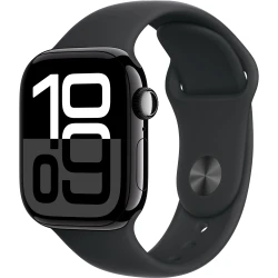 Смарт-часы Apple Watch Series 10 42mm Jet Black с черным спортивным ремешком S/M MWWE3QI/A