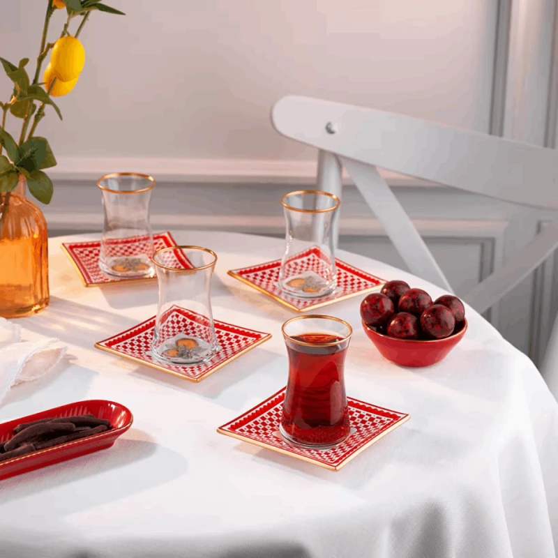 Çay üçün fincan dəsti Schafer Print Kare 8 parça  8699131836071