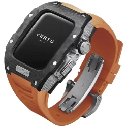 Смарт-часы Vertu Watch H1 Stainless Steel Pure Black Dia Orange Rubber (SW-BD-004-002-HW)
