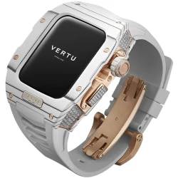 Smart saatlar Vertu Watch H1 Stainless Steel RG White Rubber (SW-WD-004-02-HW)