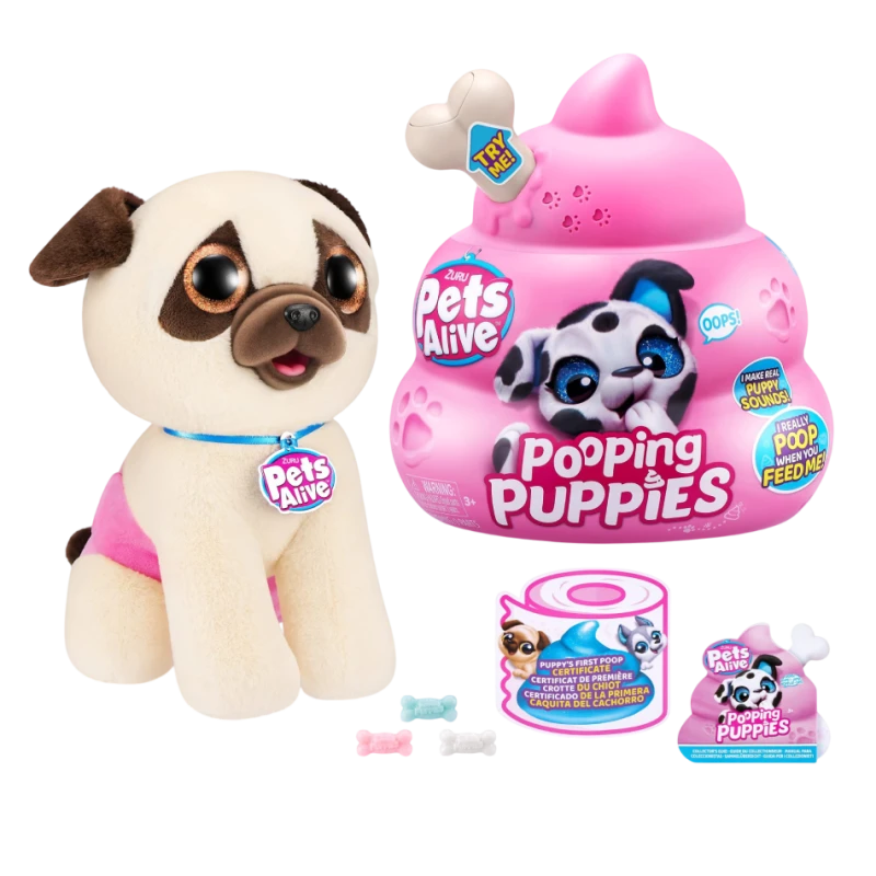 Oyuncaq Zuru S001 Pets Alive Pooping Puppies Series 1 Interactive Plush 193052050311