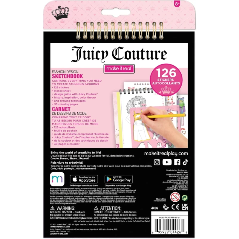 Bloknot Make It Real Juiicy Couture Fashion Design Sketchbook 4426MR / 695929044268