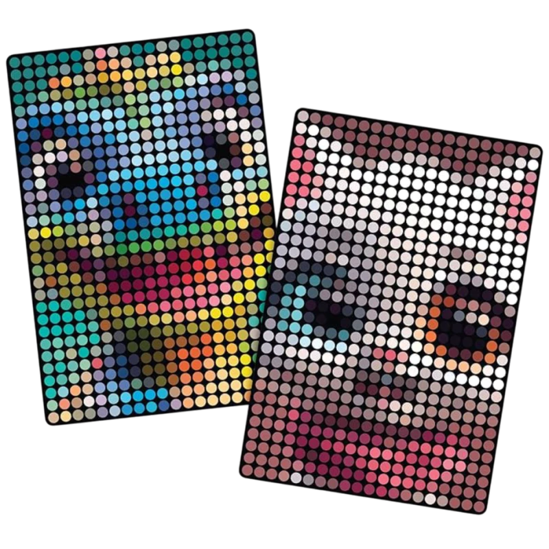 Интерактивный набор для точечной живописи Make it Real Stamp Reveal 2 PK (Cool Cat & Smily Dino)