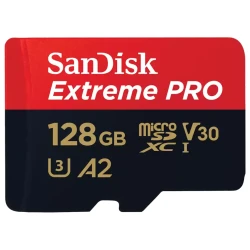 MicroSDXC SanDisk 128 GB Extreme Pro with Adapter SDSQXCD-128G-GN6MA