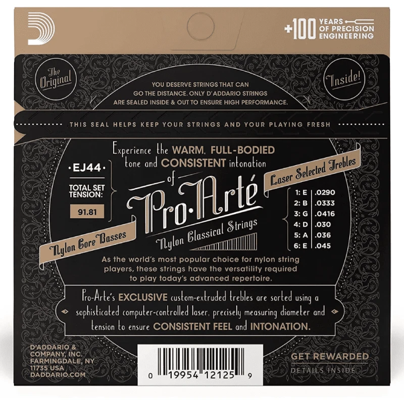 Аксессуары для гитары D-Addario Pro-Arte Nylon EJ44 Extra Hard Tension