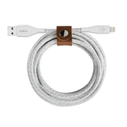 Enerji toplama üçün naqillər Belkin Duratek Plus Lightning - Usb-A 1.2M White