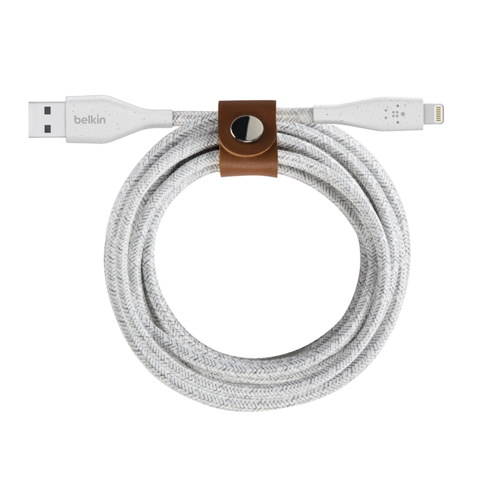 Enerji toplama üçün naqillər Belkin Duratek Plus Lightning - Usb-A 1.2M White
