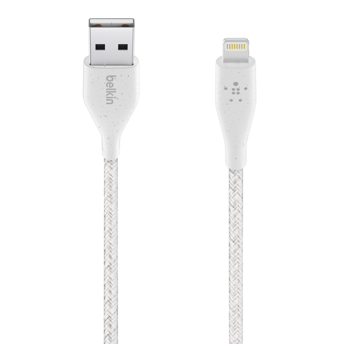 Enerji toplama üçün naqillər Belkin Duratek Plus Lightning - Usb-A 1.2M White