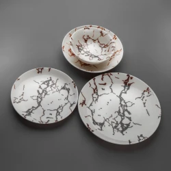 Сервиз столовый Bahar Home BS-11 красный, 24 предмета