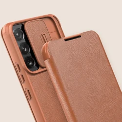 Qoruyucu örtük Nillkin Samsung S22 Qin Pro Leather Brown 5519