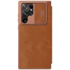 Qoruyucu örtük Nillkin Samsung S22 Ultra Qin Pro Leather Brown 5571