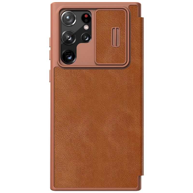 Qoruyucu örtük Nillkin Samsung S22 Ultra Qin Pro Leather Brown 5571