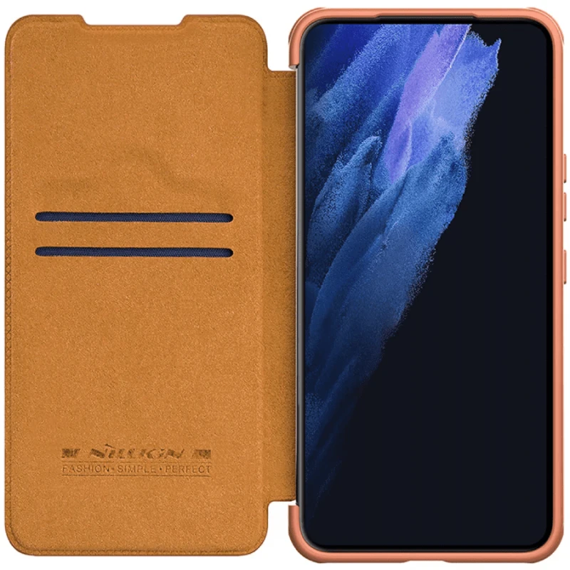 Qoruyucu örtük Nillkin Samsung S22+ Qin Pro Leather Brown 5540