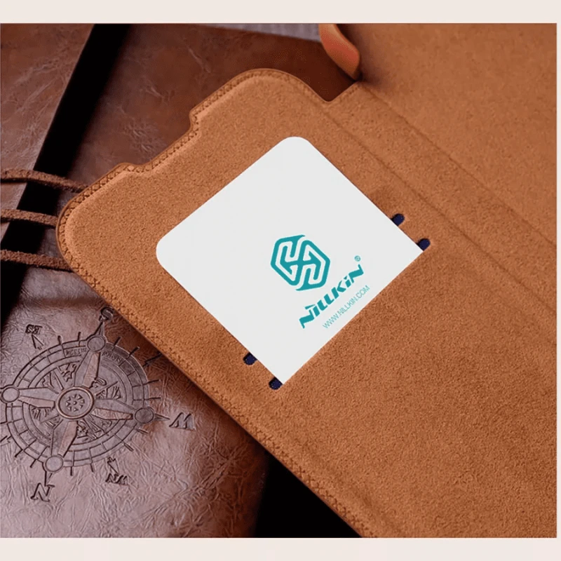 Qoruyucu örtük Nillkin Samsung S22+ Qin Pro Leather Brown 5540