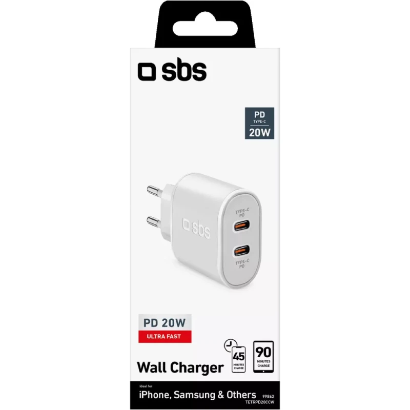 Сетевое зарядное устройство SBS Charger 20W Type-C TETRPD20CCW