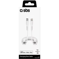Cable SBS Type-C to Lightning MFI Spiral Cable 1M White / TECABLELIGTCSW