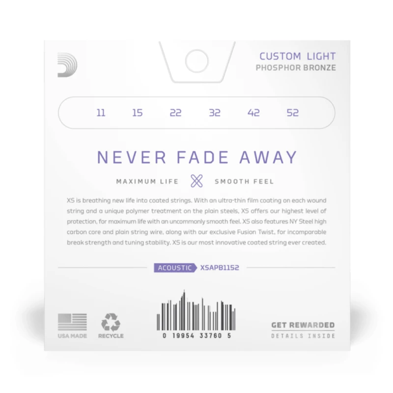 Gitara aksessuarları D-Addario XSAPB1152 Phosphor Bronze Custom Light