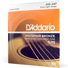 Аксессуары для гитары D-Addario EJ15 Phosphor Bronze 10-47 Extra Light