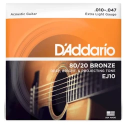 Аксессуары для гитары D-Addario EJ10 80/20 Bronze 10-47 Extra Light