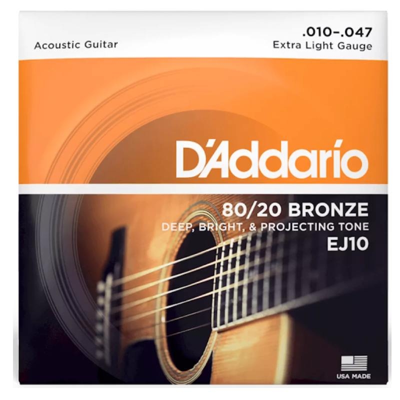 Аксессуары для гитары D-Addario EJ10 80/20 Bronze 10-47 Extra Light