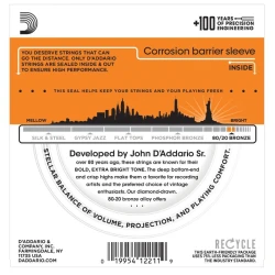 Аксессуары для гитары D-Addario EJ10 80/20 Bronze 10-47 Extra Light