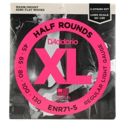 Gitara aksessuarları D-Addario ENR71-5 XL Half Rounds Nickel 45-130 Long Scale
