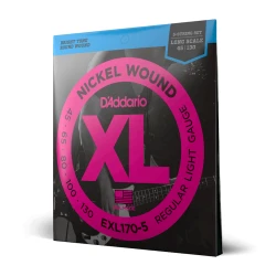 Аксессуары для гитары D-Addario EXL170-5 XL Nickel Wound 45-130 Regular Light
