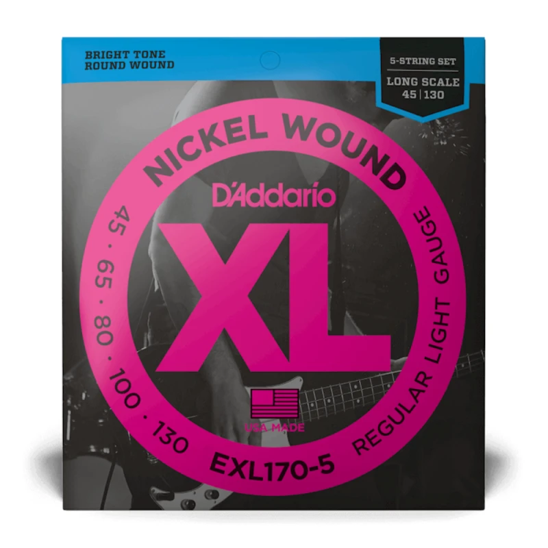 Аксессуары для гитары D-Addario EXL170-5 XL Nickel Wound 45-130 Regular Light