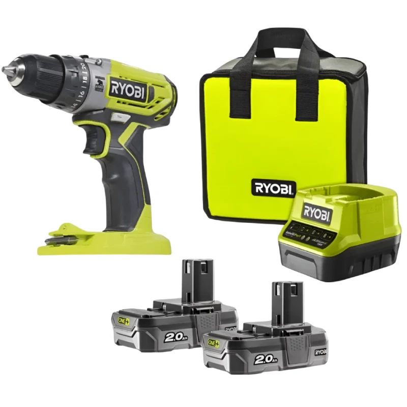 Drel-şurup bağlayan Ryobi R18DD3-220S (Bag+2X2.0)