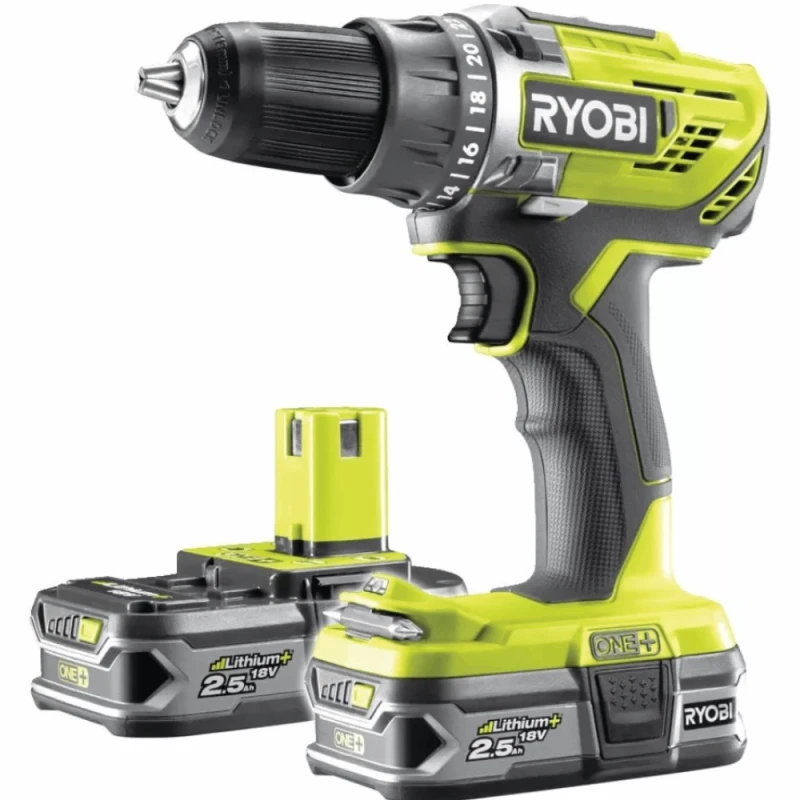 Дрель-шуруповерт Ryobi R18DD3-225S (Сумка+2X2.5)