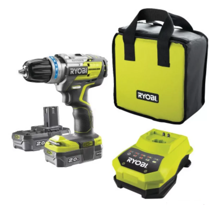 Дрель-шуруповерт Ryobi R18PDBL-220S (Bag+2X2.0)