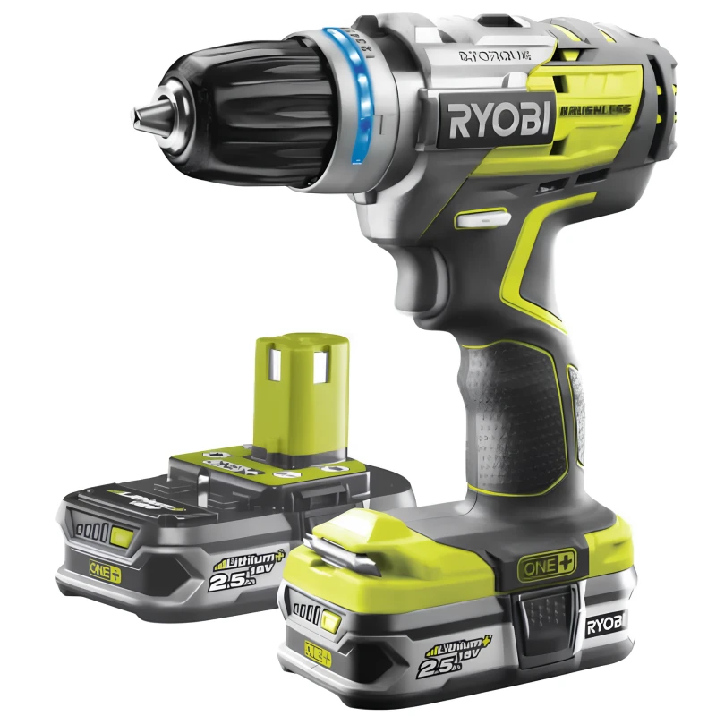 Drel-şurup bağlayan Ryobi  R18PDBL-225S (BAG+2X2.5)