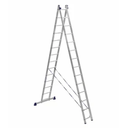 Лестница Alumet 14-ступенчатая двухсекционная алюминиевая (Прямая и /\-образная) (H2 5214)