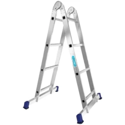 Nərdivan Alumet 2x4 pilləli iki hissəli aluminium (Tam və /\ şəklində) (T204)