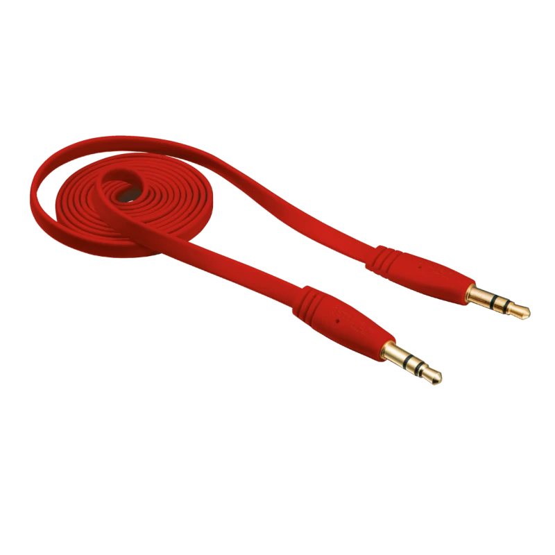AUX кабель Trust Flat Audio Cable 1M Red