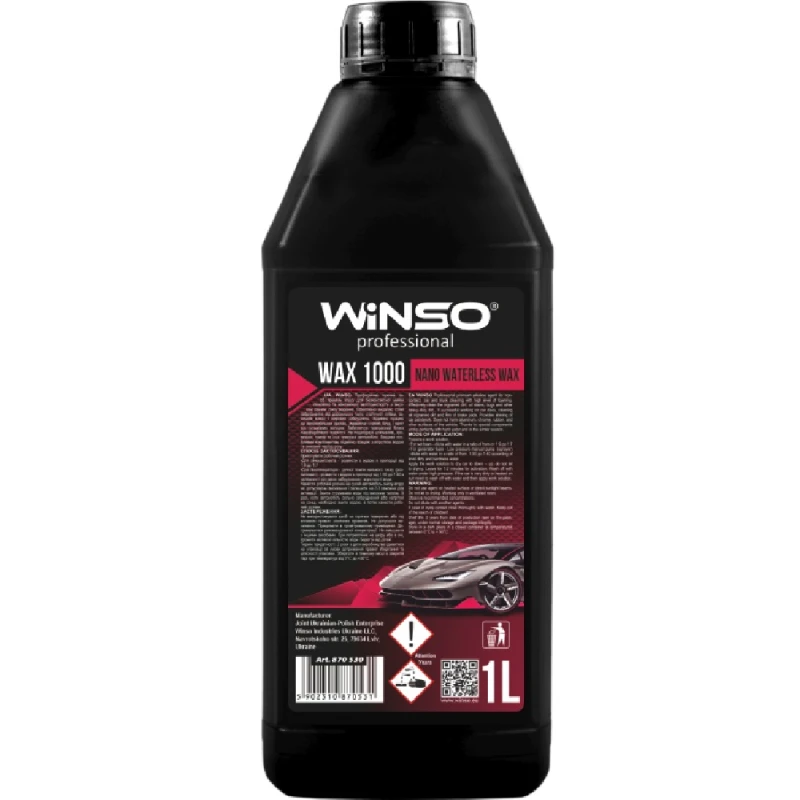 Avtomobil qulluq vasitələri Winso Wax 1000 Nano Waterless Wax 1L 880710