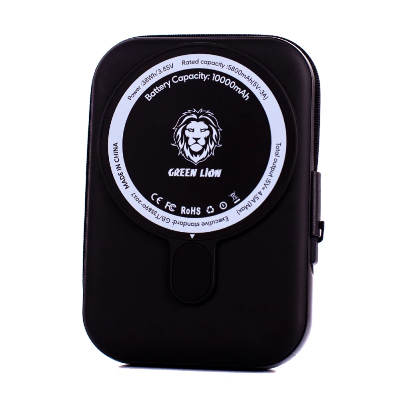 Внешний аккумулятор Powerbank Green Lion Monaco MagSafe 10000 mAh 22.W Black