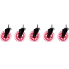 Комплект колес для игрового кресла 2E Gaming Red / 2E-GWH-001-RD