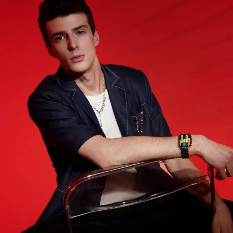 Kieslect Calling Watch KS Pro Silver / Blue Black Strap