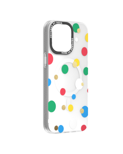 Qoruyucu örtük Devia Polka iPhone 15 Pro MagSafe White 4065