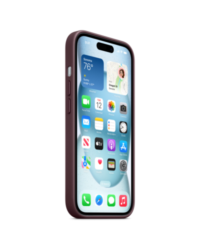 Qoruyucu örtük iPhone 15 FineWoven W/MagSafe Mulberry MT3E3ZM/A