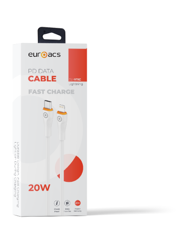Euroacs Cable USB-C to Lightning 20W White / EU-Y11C
