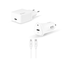 Ttec Quantum PD 20W Travel Charger + 20W Car Charger + Type-C to Lightning Cable / 2CSM07B