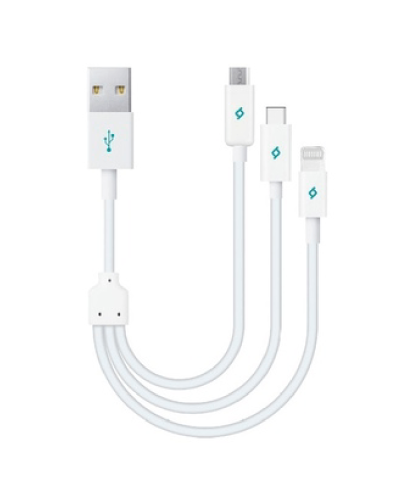 Ttec Trio Charge/Data Mini Cable 30 sm White / 2DK13
