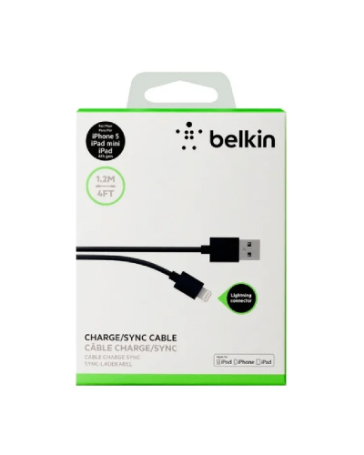 Belkin USB 2.0  Lightning 1.2m Black / F8J023BT04-BLK