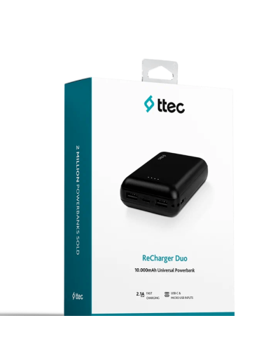 Ttec Powerbank Recharger Duo 10000 mAh / 2BB187S