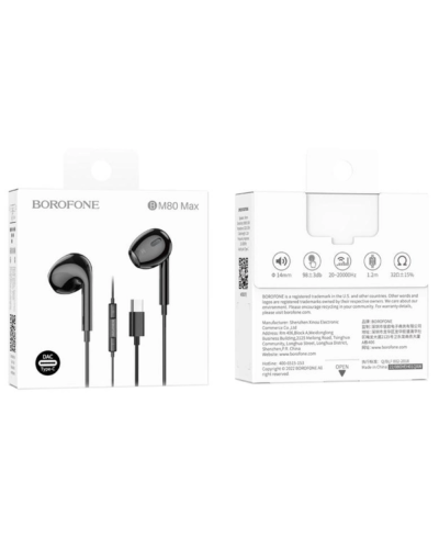 Qulaqlıq Borofone M80 Max In Ear Black