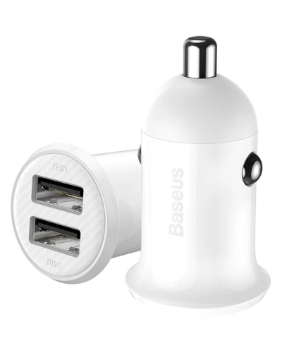 Baseus Grain Car Charger White / CCALL-ML02