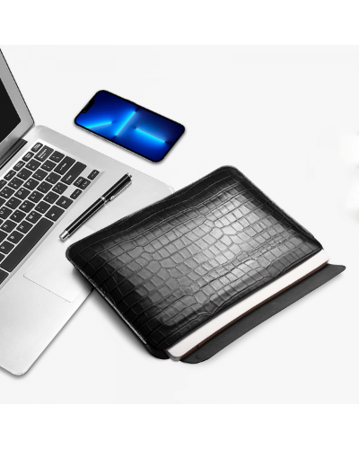 Çexol Wiwu 13.3” Skin Croco Geniunie Leather Black